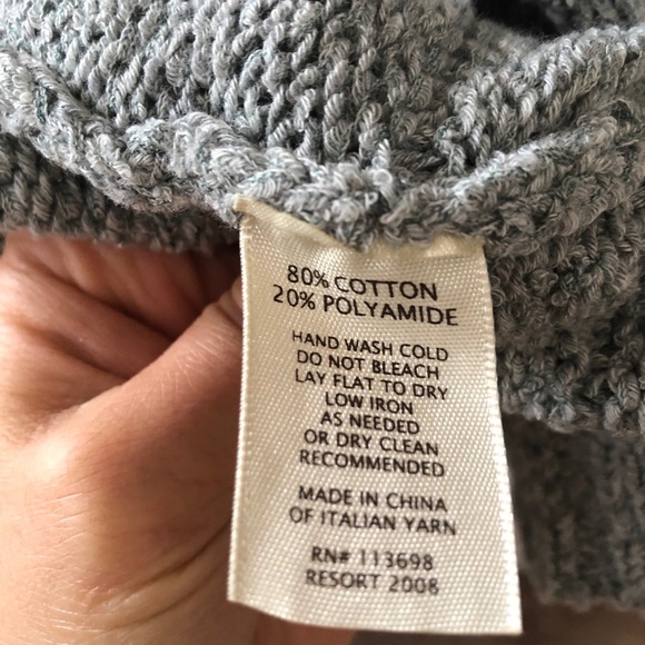 Margaret O’Leary cardigan grey blue one button longer length - Picture 5 of 6